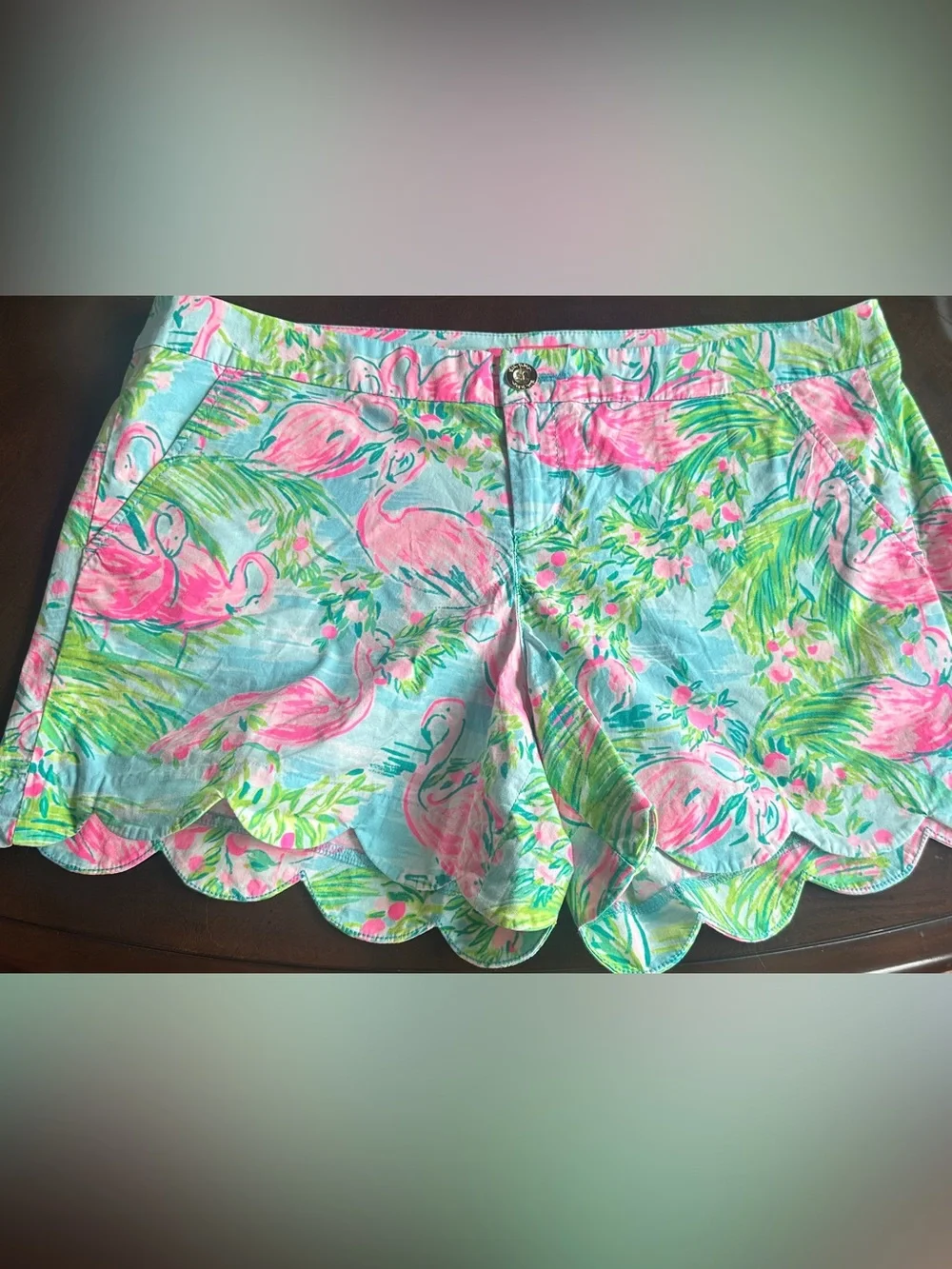 Lilly Pulitzer Buttercup Shorts, Floridita Flamingo, Size 14‎